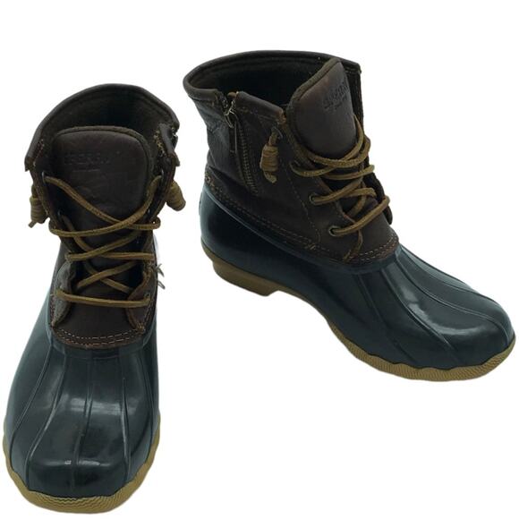 SPERRY Saltwater Leather Waterproof Duck Boots Sz 7 - Picture 1 of 9